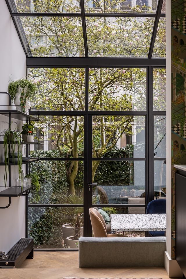 Véranda contemporaine - design d'espaces, Marie Casasola, Architecte d'intérieur