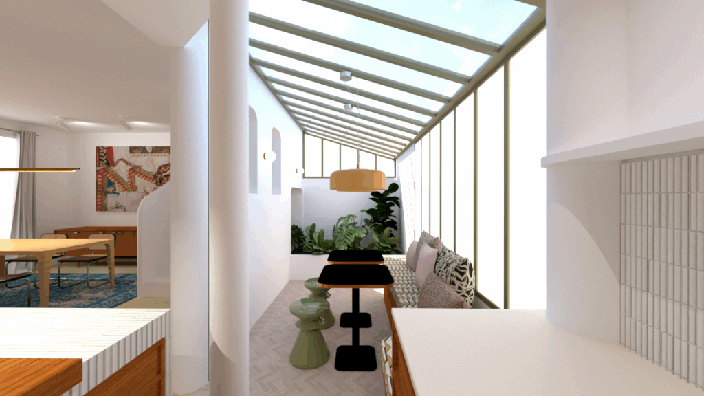Visuel 3D véranda contemporaine - design d'espaces, Marie Casasola, Architecte d'intérieur
